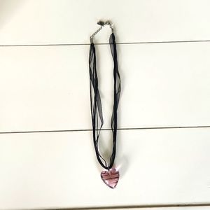 Glass heart pendant fashion necklace